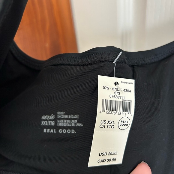 Aerie Black Scoop Bikini Top - Size XXL - NWT - Picture 3 of 3
